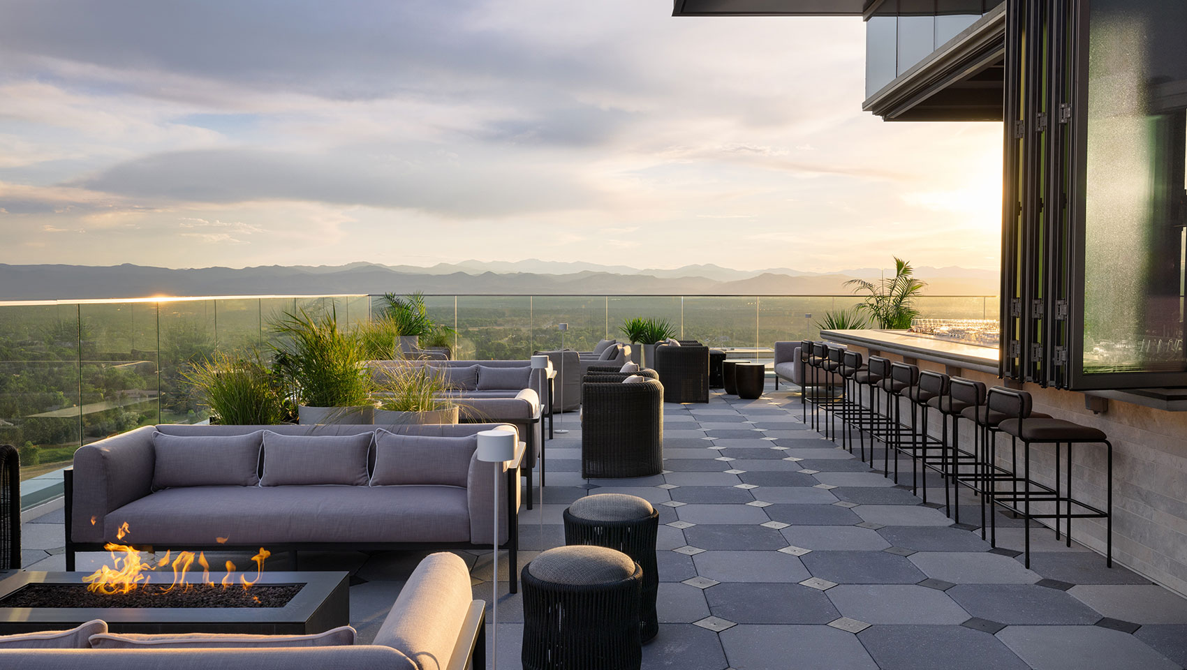 Front Range Views from Halo Rooftop